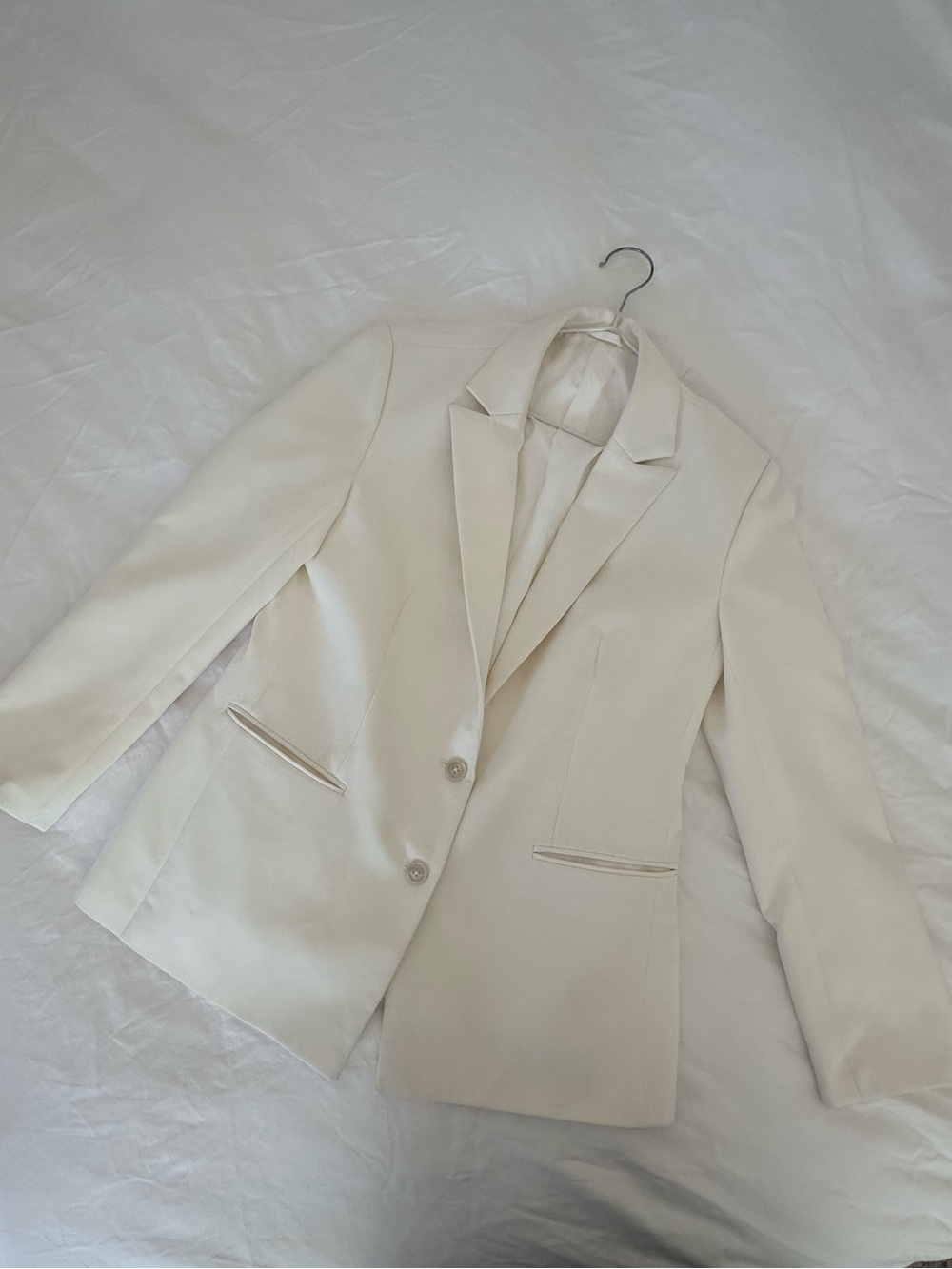 Custom Wool Blend Cream Blazer Jacket